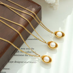 Freshwater Pearl Oval Pendant Necklace or Earrings