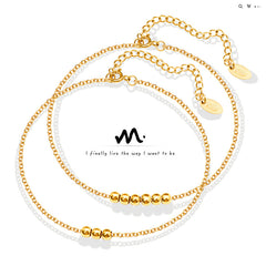 18K Gold-Plated Fine Bead Anklet