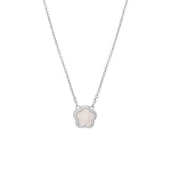 Daphne White Mother-of-Pearl Clover Choker Necklace