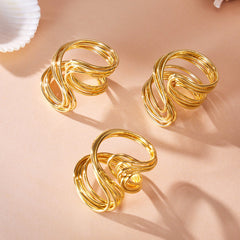 18K Gold-Plated Sculptural Wire Ring