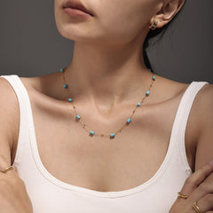 Turquoise Accent Necklace, Bracelet or Separate Chain