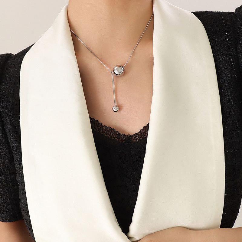 Bead Tassel Snake Chain Necklace
