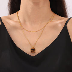 Tiger Eye Pendant and Layering Chain Designs