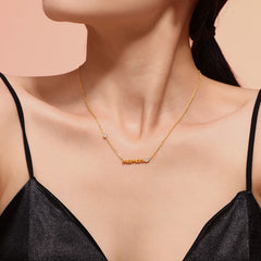 Lettering Pendant Layering Necklace