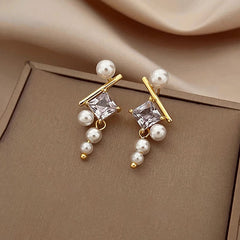Marielle Vintage-Inspired Pearl Crystal Tassel Drop Earrings