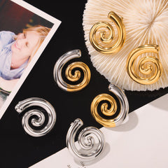 Spiral Stainless Steel Stud Earrings