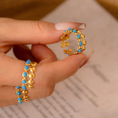 Blue Stone Accent Open Ring