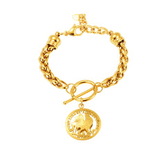 18K Gold-Plated Coin Toggle Bracelet