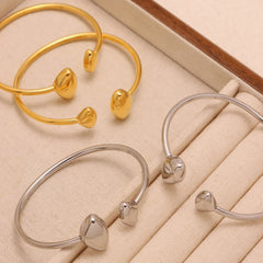 Polished Teardrop Open Cuff Bracelet