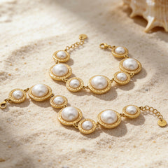 18K Gold-Plated Pearl-Look Bracelet or Ring