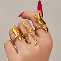 Sculptural Geometric Open Ring Designs
