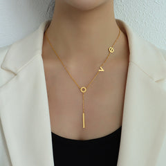 18K Gold-Plated Lettering Y-Necklace