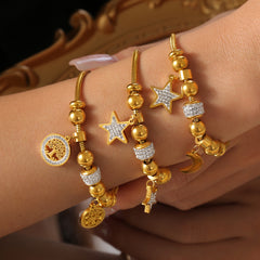 Celestial Charm Snake Chain Bracelet