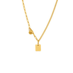 Gold-Tone Good Luck Tag Necklace