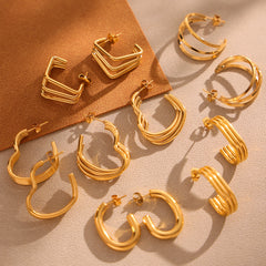 Layered Geometric Hoop Earrings