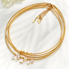 Cubic Zirconia Collar Necklace and Pendant Options