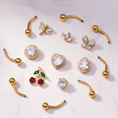 Cubic Zirconia Navel Barbell Designs