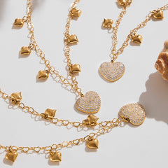 18K Gold-Plated Heart Charm Y-Necklace