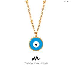 Color Enamel Evil Eye Pendant Necklace