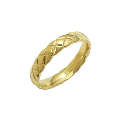 Diamond-Pattern Textured Band Ring