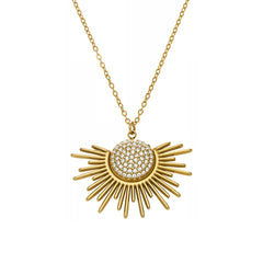 Sunburst Cubic Zirconia Pendant Necklace