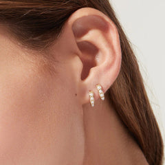 Nicolette Dainty Pearl Hoop Earrings