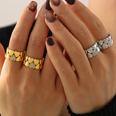 18K Gold-Plated Heart Detail Ring