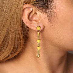 18K Gold-Plated Coin & Chain Fringe Drop Earrings