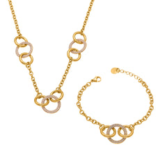 18K Gold-Plated Circle-Link Necklace or Bracelet