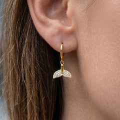 Mermaid Tail Cubic Zirconia Charm Earrings