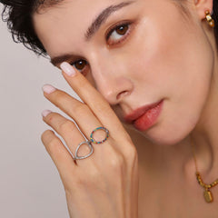 Cubic Zirconia Open Triangle Ring