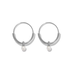 Marielle Pearl Oval Hoop Earrings