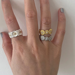 Nadine Vintage-Inspired Pavé Adjustable Ring
