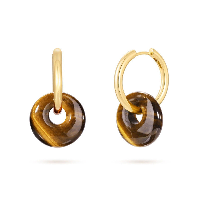 Nicolette Vintage-Inspired Tiger-Eye Stud Earrings No. 357115