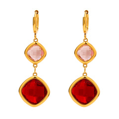 Faceted Czech Glass Two-Part Drop Earrings