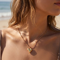 18K Gold-Plated Heart Bead Chain Necklace