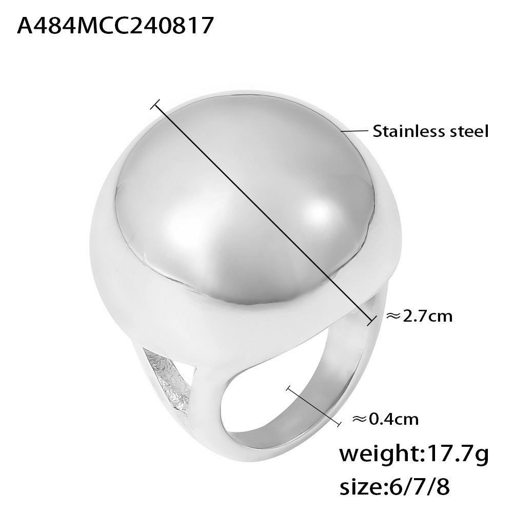 18K Gold-Plated Rounded Dome Statement Ring