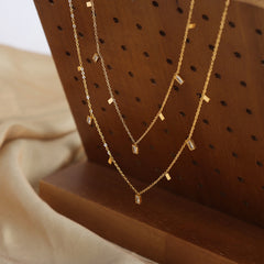 Rectangular Cubic Zirconia Accent Necklace