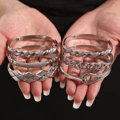 Cubic Zirconia Sculptural Bangle Bracelet