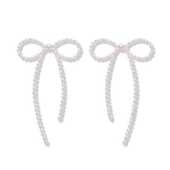 Nadine Vintage-Inspired Pearl Bow Stud Earrings