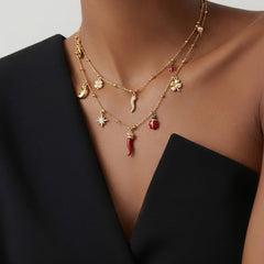 18K Gold-Plated Lucky Charm Necklace & Bracelet