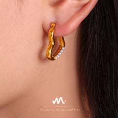 18K Gold-Plated Heart Detail Earrings