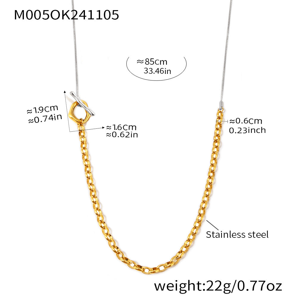 18K Gold-Plated Long Toggle Chain Necklace
