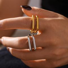 18K Gold-Plated Double U Open Ring