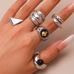 Gold-Tone Sculptural and Stone Ring Designs
