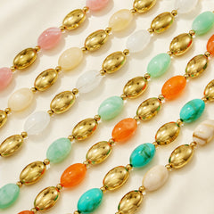 Color Resin Oval Chain Jewelry