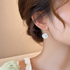 Nicolette Vintage-Inspired Camellia Huggie Earrings