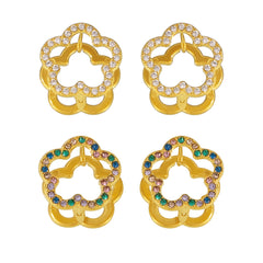 18K Gold-Plated Reversible Flower Hoop Earrings