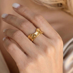 18K Gold-Plated Sculptural Folded Band Ring