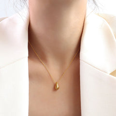 18K Gold-Plated Teardrop Pendant Necklace